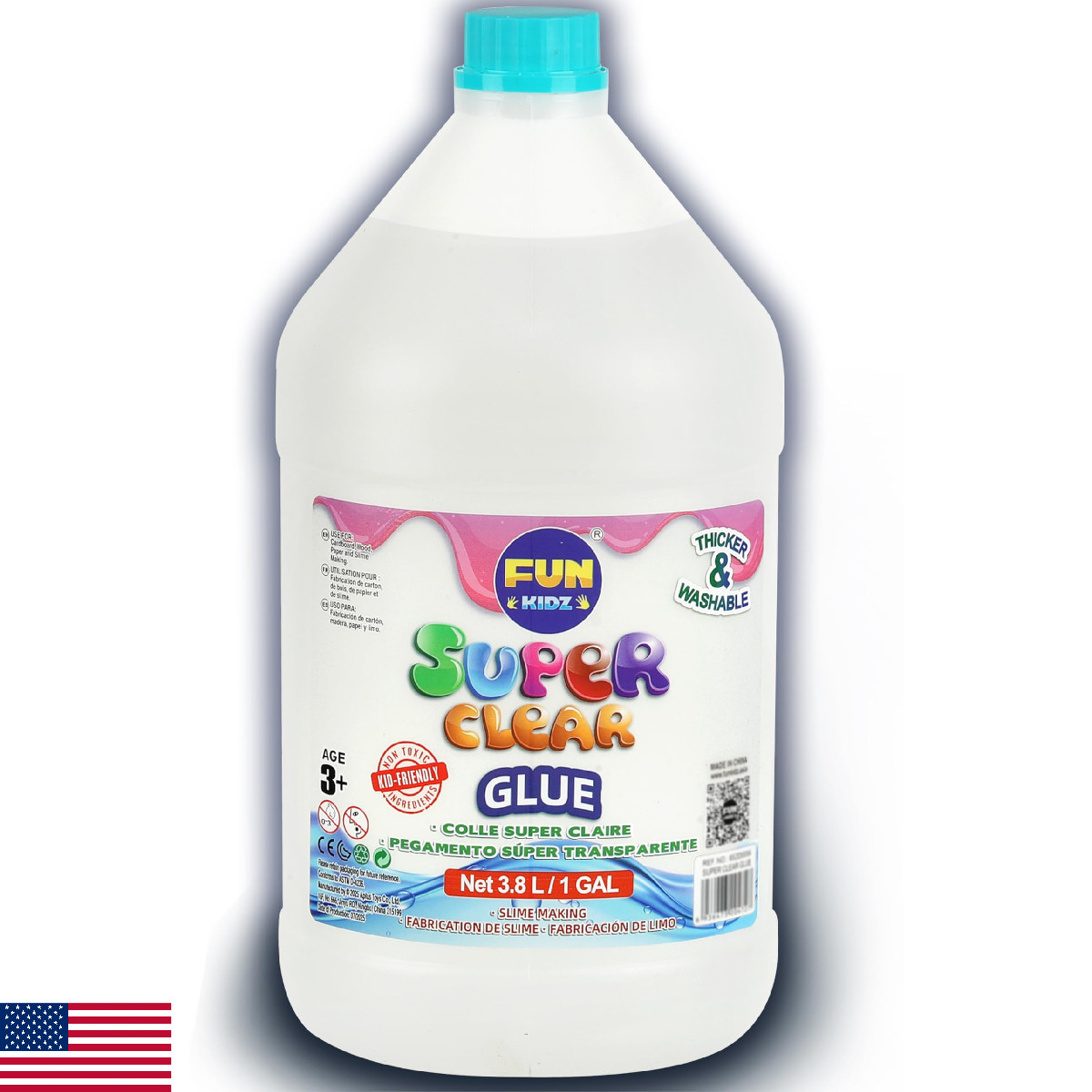 Super Clear Glue 1 Gallon, FunKidz All Purposes School Home Projects Liquid Glue