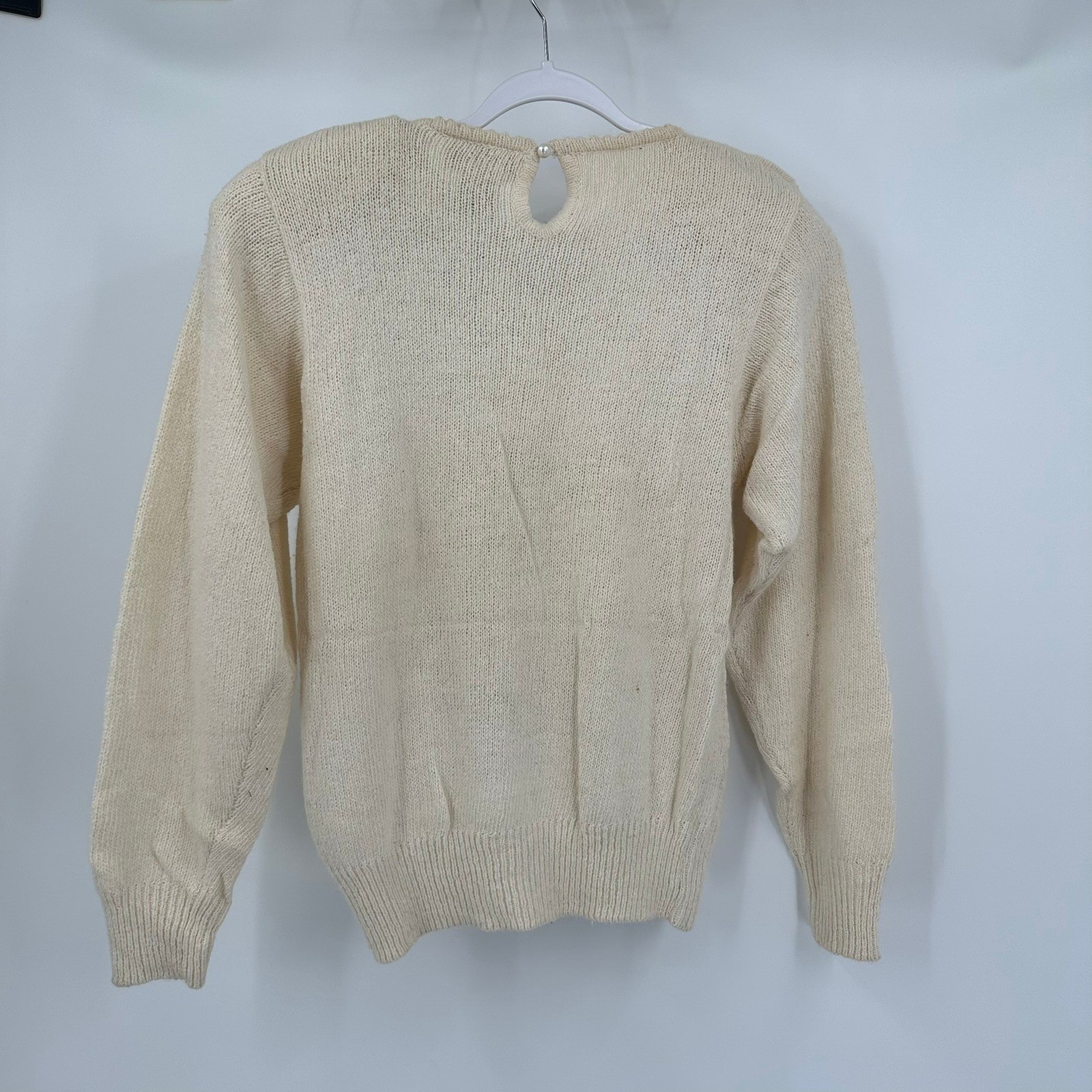 Womens Vintage Cottagecore Angora Silk Blend Sweater Size LP Shabby Chic 90s