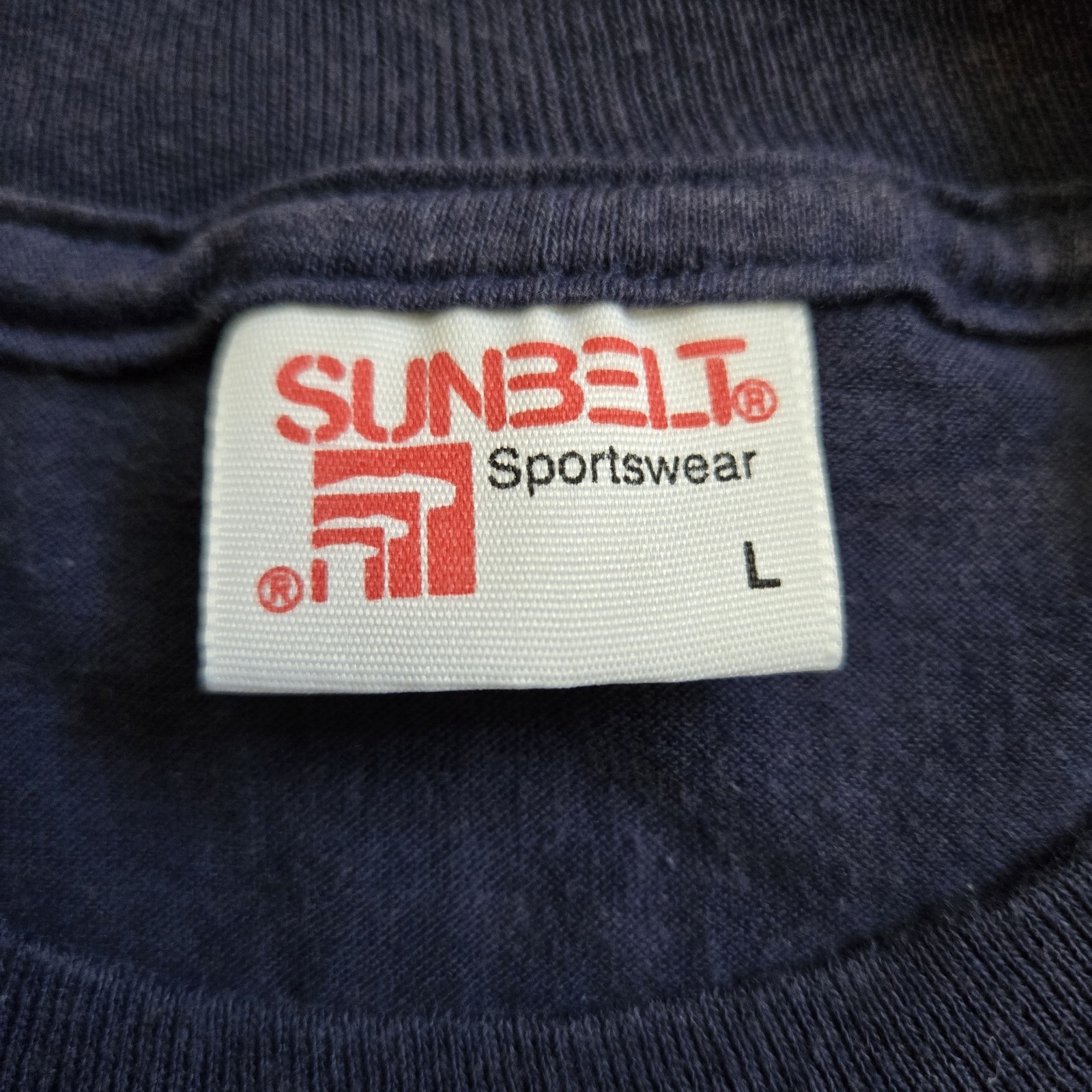 VTG Y2K Sunbelt Halloween T-Shirt Adult L Blue Handmade Embellishment Art USA