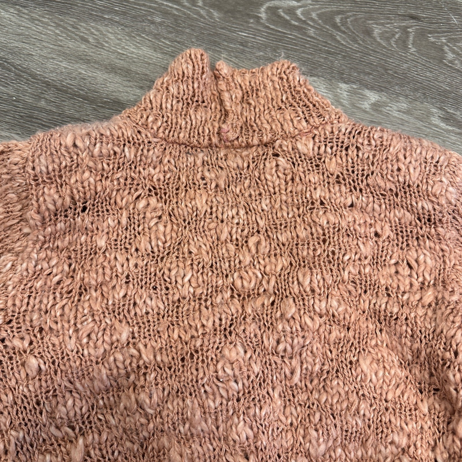 VTG 90s Liz Claiborne Coral Pink Chunky Knit Cardigan SCOTTIE DOG Buttons Small