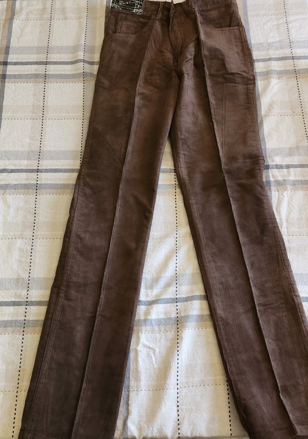 NWT Vintage Rene De France Corduroy Pants Brown 80s Waist 29 STYLE # 1750