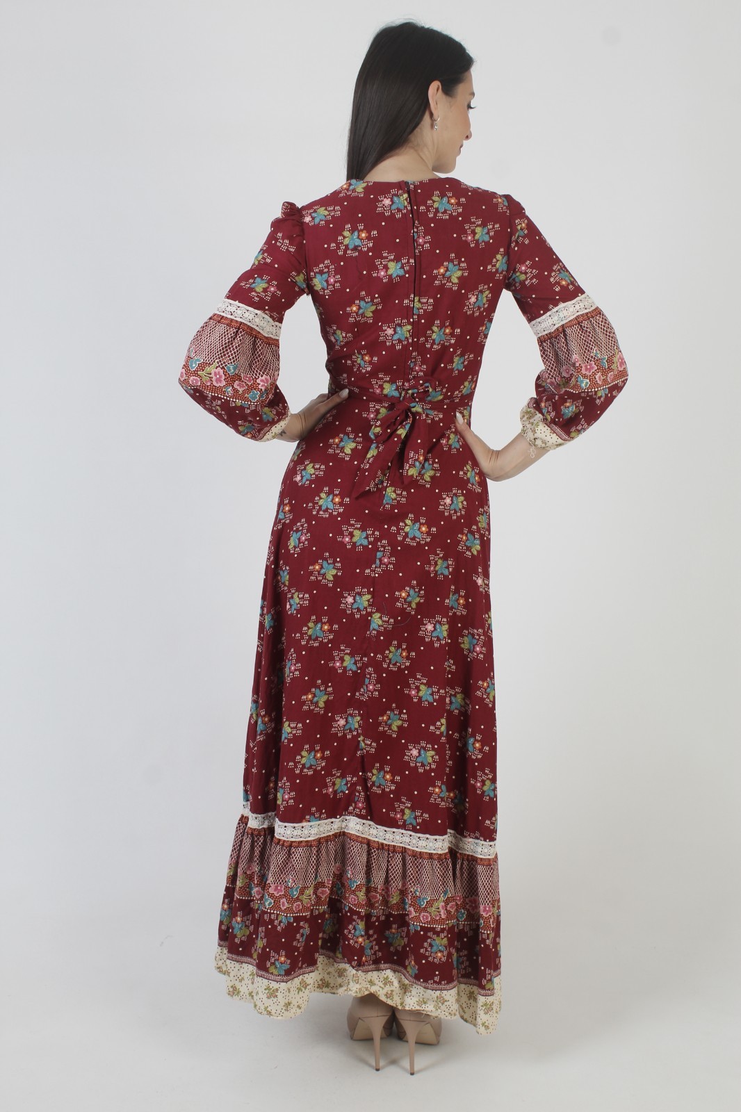 Vtg 70s This Is Your Prairie Dress San Francisco Hippy Calico Cottage Peasant