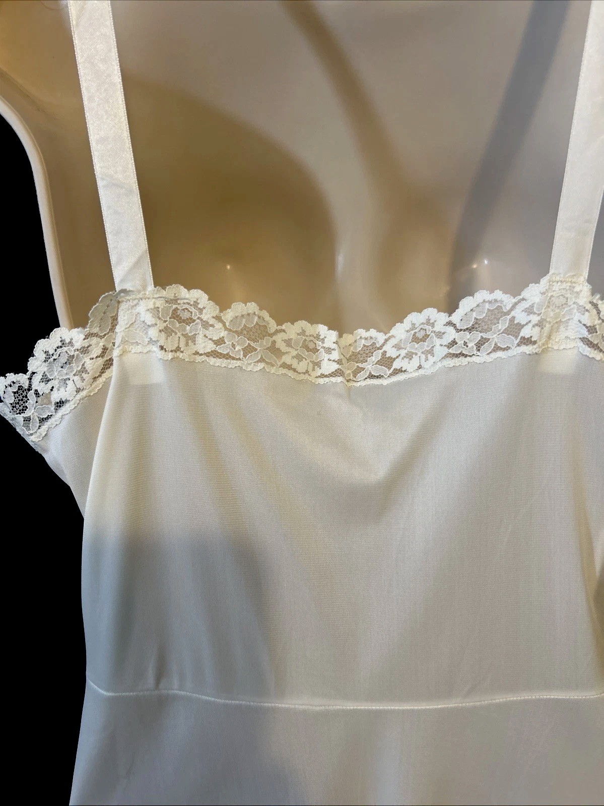 Rare! Vintage Stones Wear White Full Slip Nylon Sz 34 Lace Embroidered