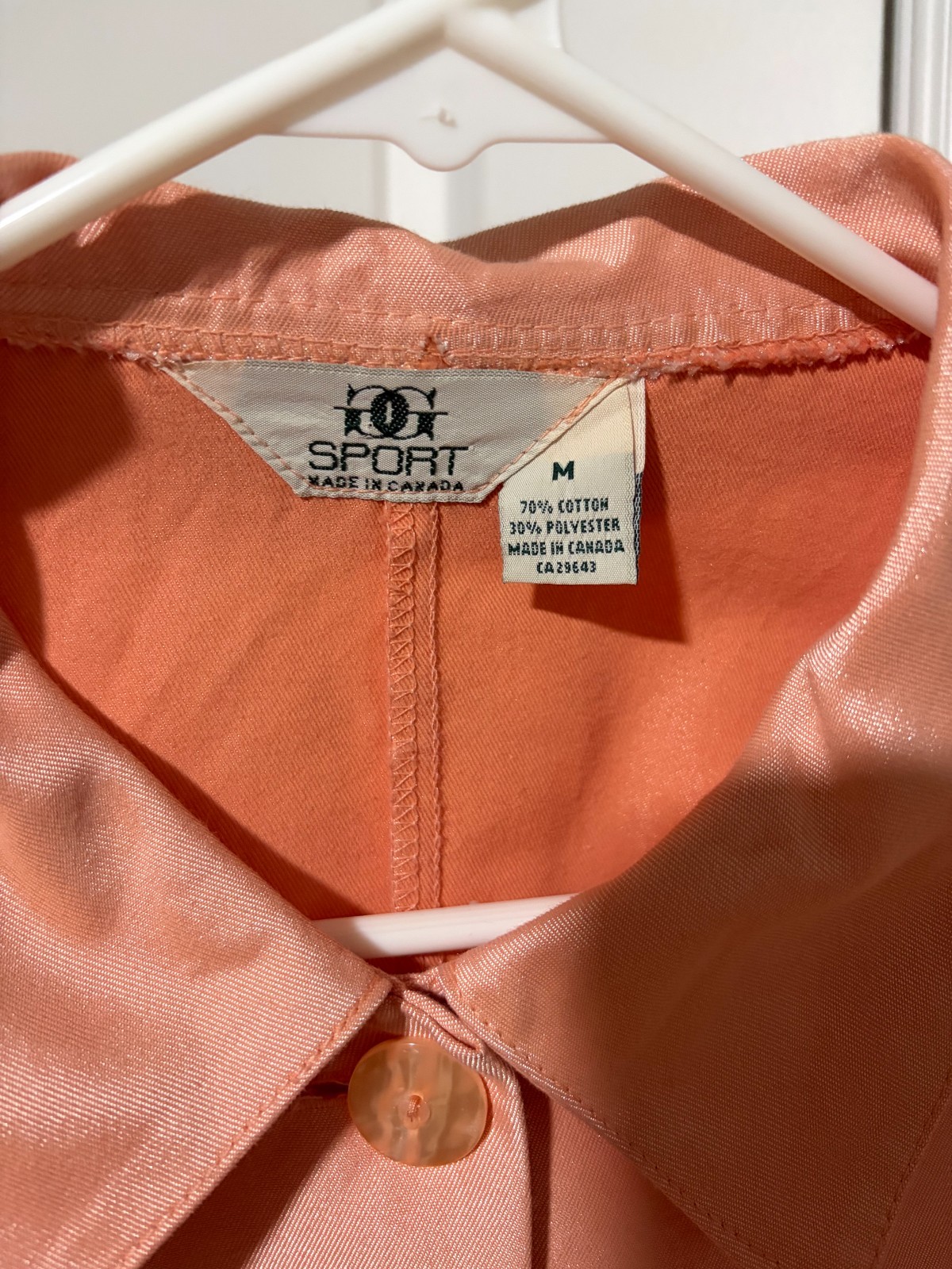 Vintage 1960s Mod Pink/Peach Satin Dress Coat by G.G. Sport Canada, Size M
