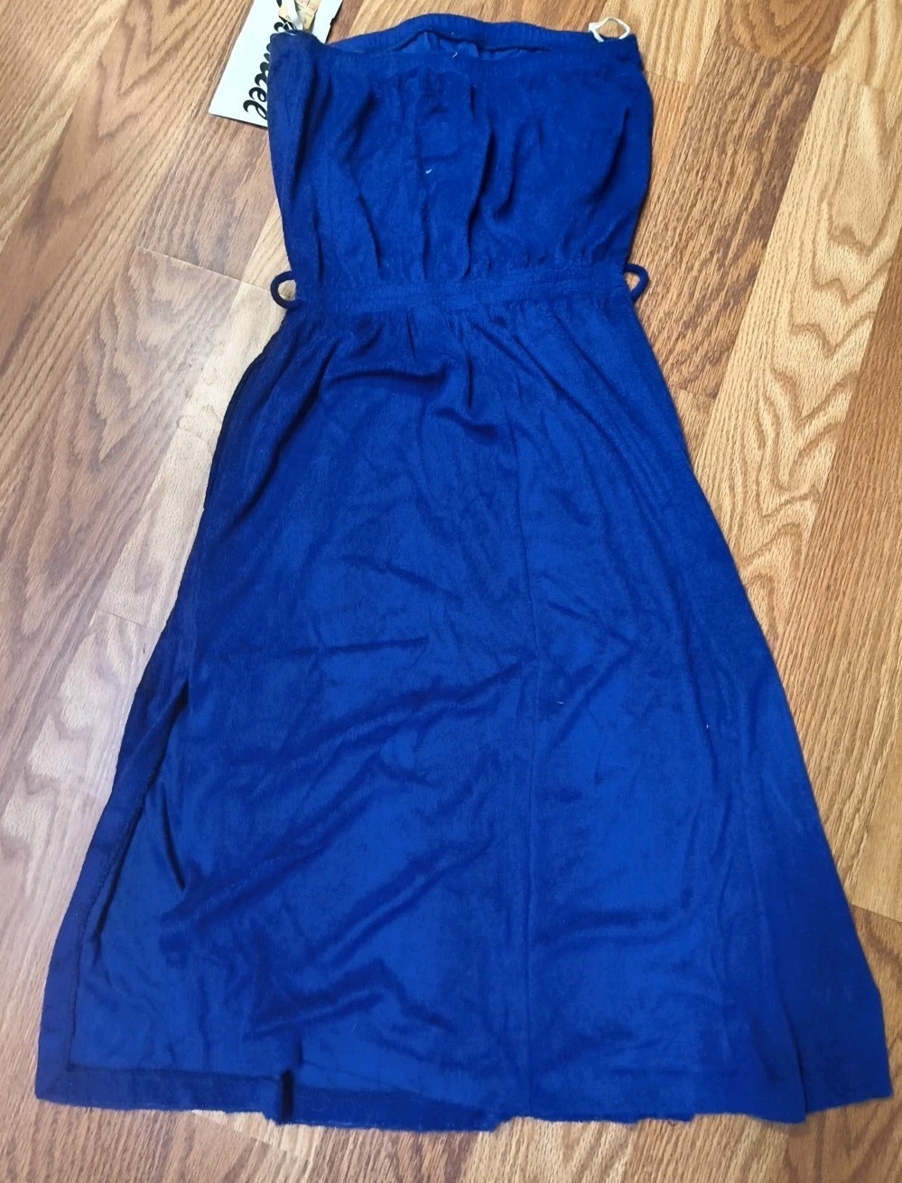 Vintage Chantel Terry Cloth Maxi Dress Cover-Up Blue NWT Women’s Size S
