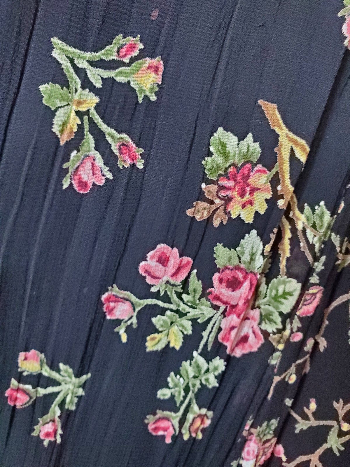 Vintage 90s STARINA Dress Women’s Small Floral Long Maxi Black Prairie 1990s