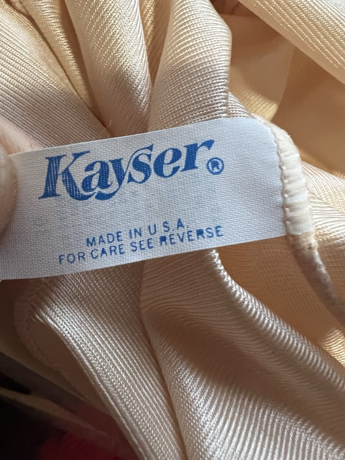 Vtg Kayser Camisole Beige Nude Lace Slip Feminine Coquette 36 USA Made Nice!