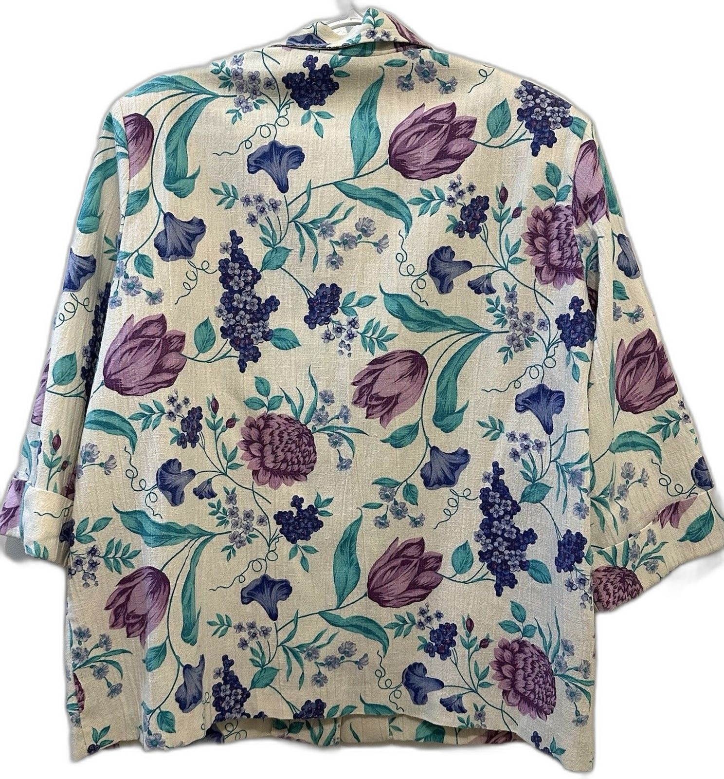 Vintage Cape Cod Match Mates Floral Cotton Blazer Jacket Women’s L Cottagecore