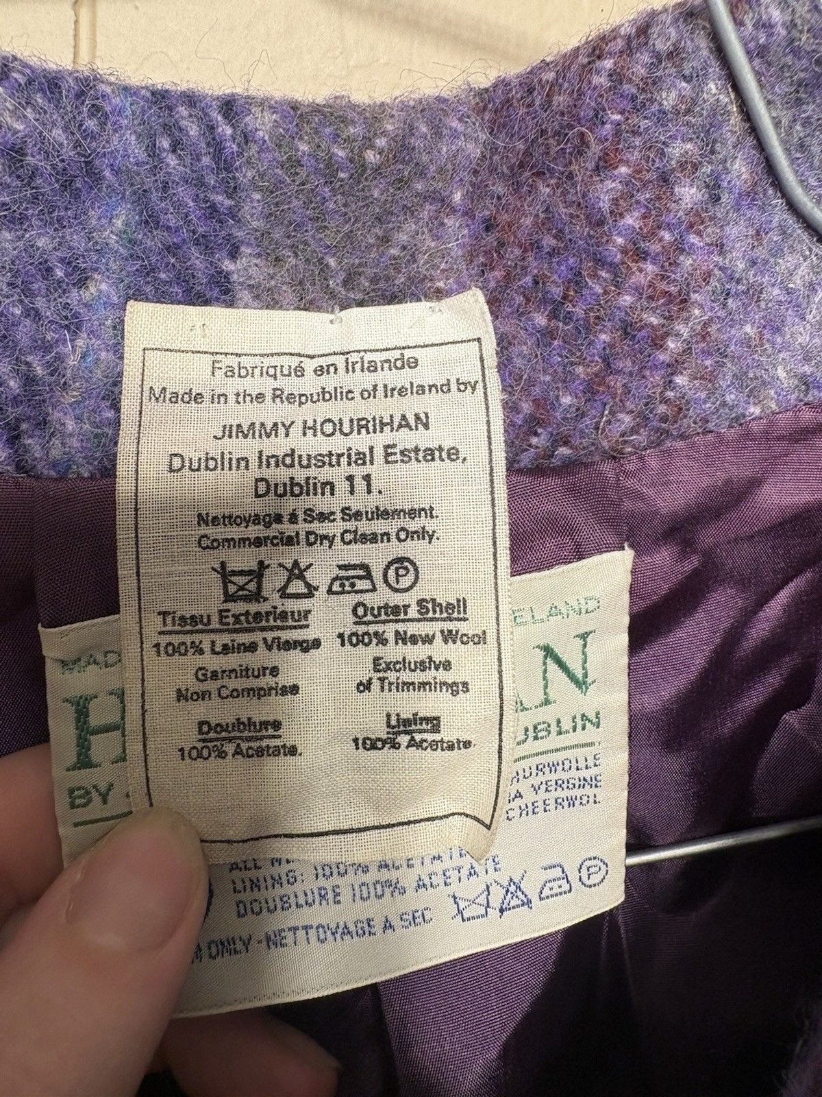 Vintage Purple Belted Jimmy Hourihan Short Wool Cape Pockets. Mint Condition