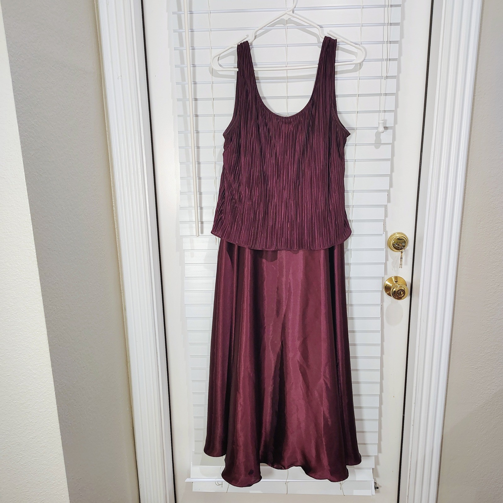 Coldwater Creek Dress Womens 16 Purple Pleated Layered Maxi WHIMSIGOTH FORMAL