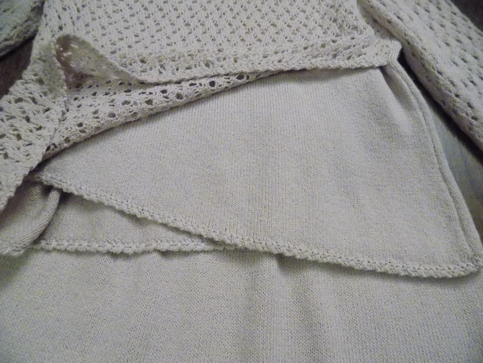 Vtg Dana Hogan Crochet Knit 2 pc Set Mock neck Sweater & 24″ W Skirt Lilac FAB!