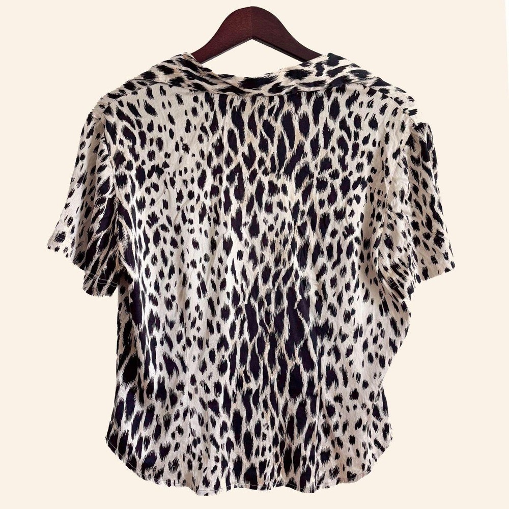 Vintage Tess Silk Leopard Button Up