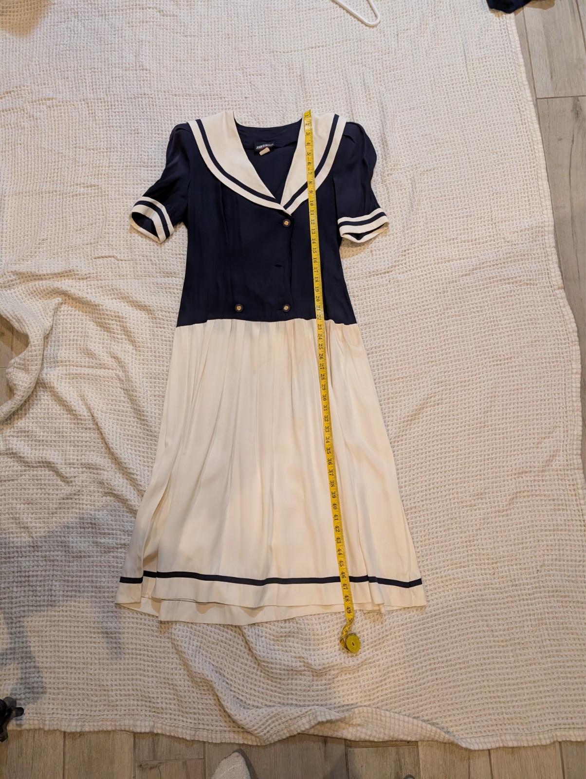 Patriotic Vintage Maxi Sailor Dress John Roberts Navy Fourth of July America