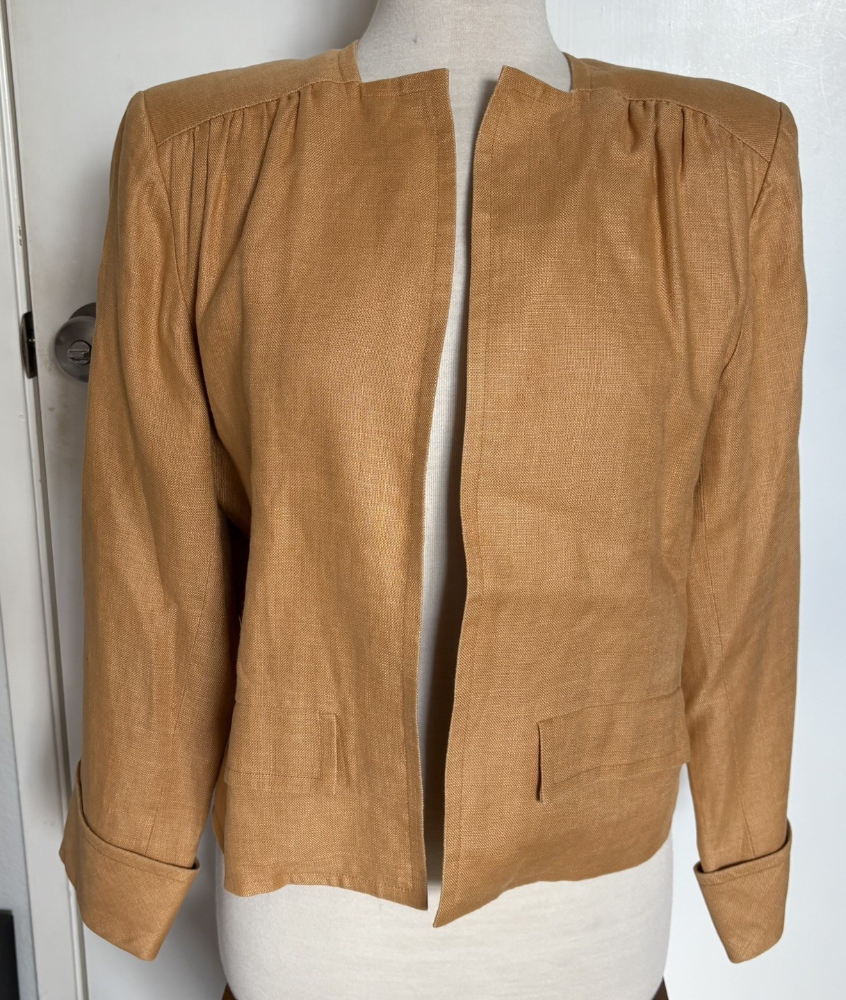 Yves Saint Laurent Rive Gauche Vintage 1980’s Evening Jacket Size 42 Silk Linen