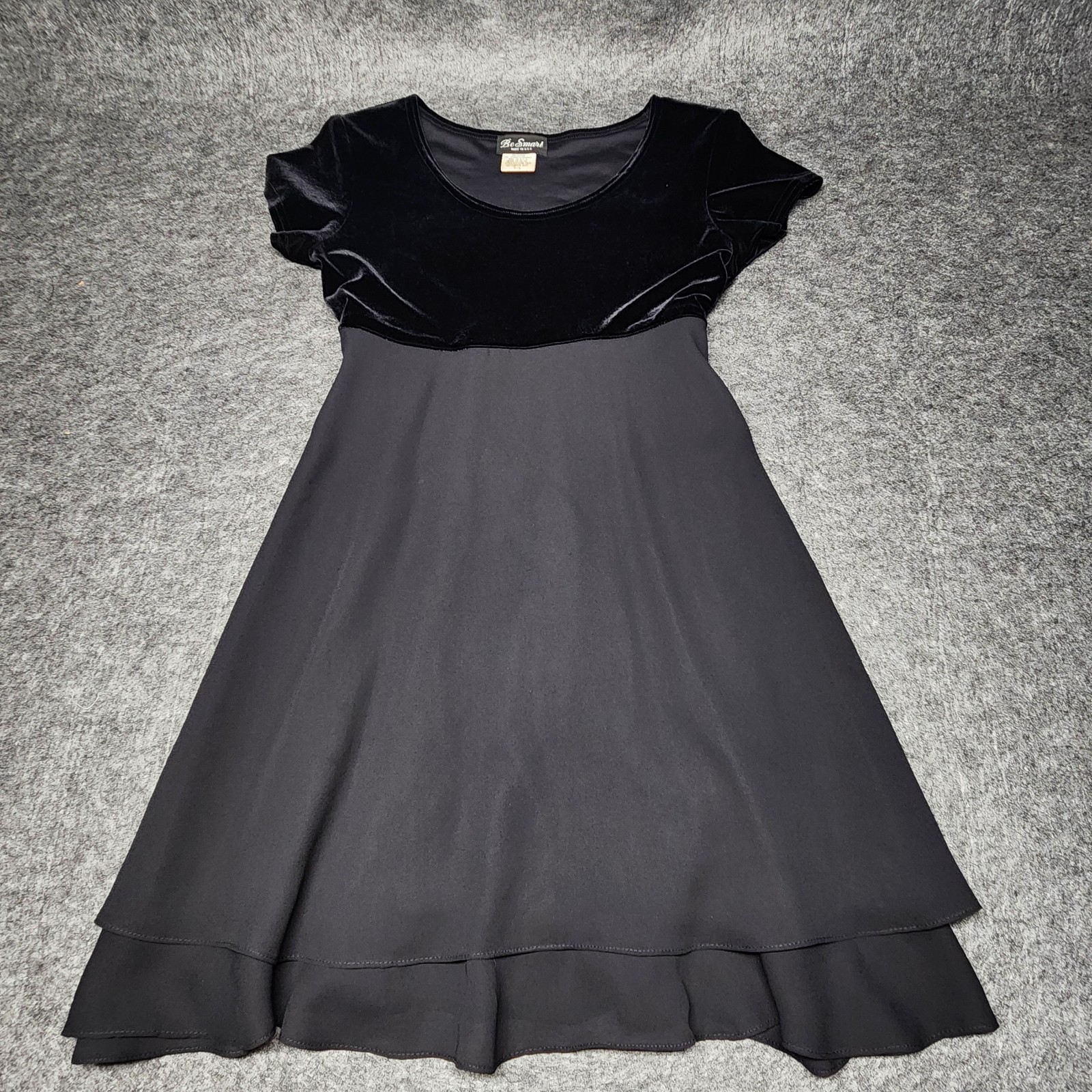 Be Smart Vintage Velvet Bodice Chiffon Babydoll 90s Whimsigoth Y2K Dress 5/6