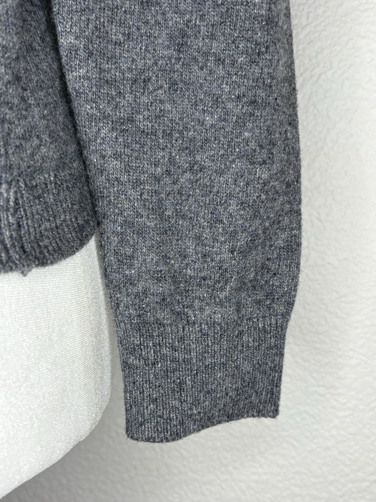 Vintage Ballantyne of Peebles 100% Cashmere Turtleneck Sweater Heather Gray Sz S
