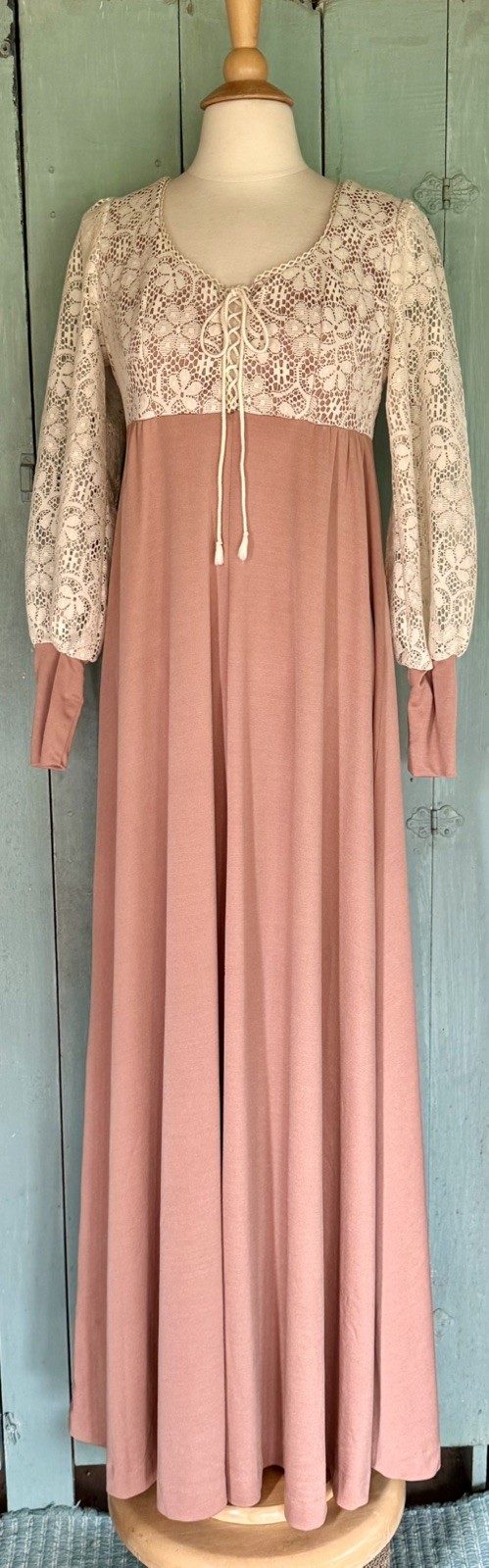 VTG 70’s Rags by Kressandra Boho Chic Festival Cottagecore Maxi Empire Dress S