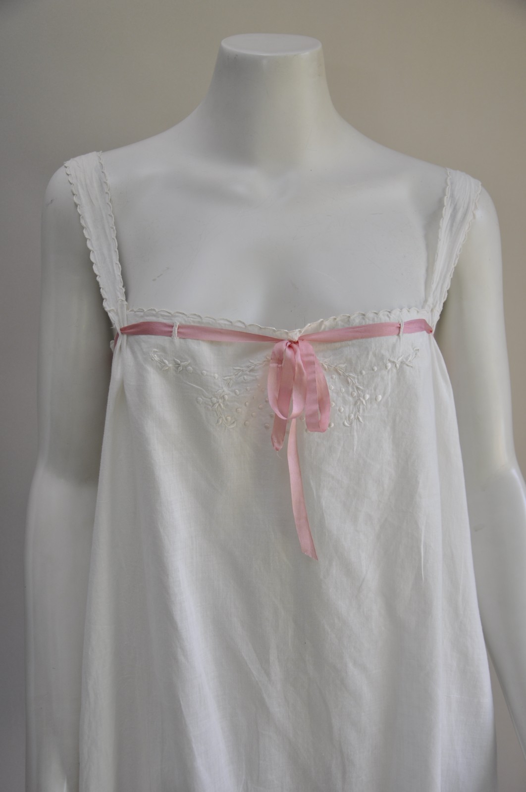 Antique VTG Edwardian 1920s White Cotton Lawn Step-In Lingerie Undergarments S-L