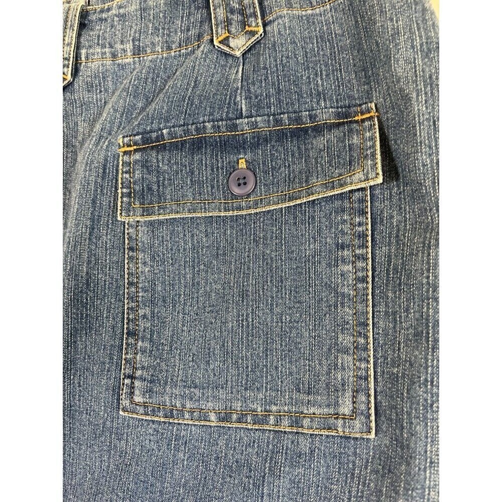 Retro Denim Jean Skirt 12 Blue Western Hippie Indie Boho Preppy Cowgirl 80s
