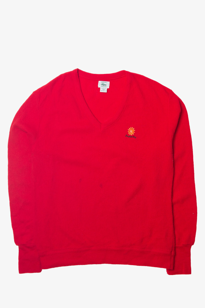 Vintage Izod Lacoste „Fairfield Bay” Red Sweater