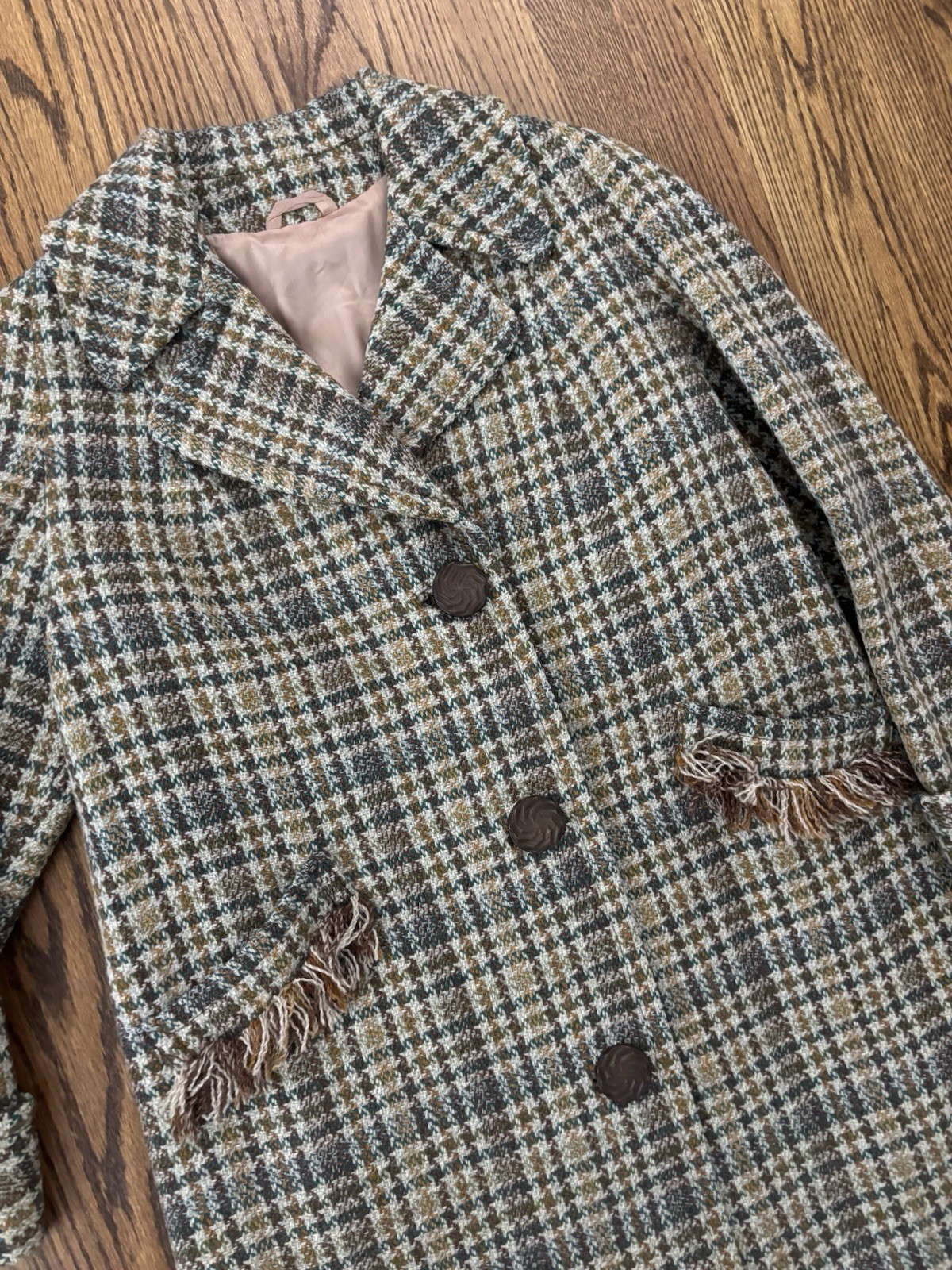 Vintage 1960’s Scottish Tweed Modest Proper Coat Lennoxburn Scotland S M Neutral