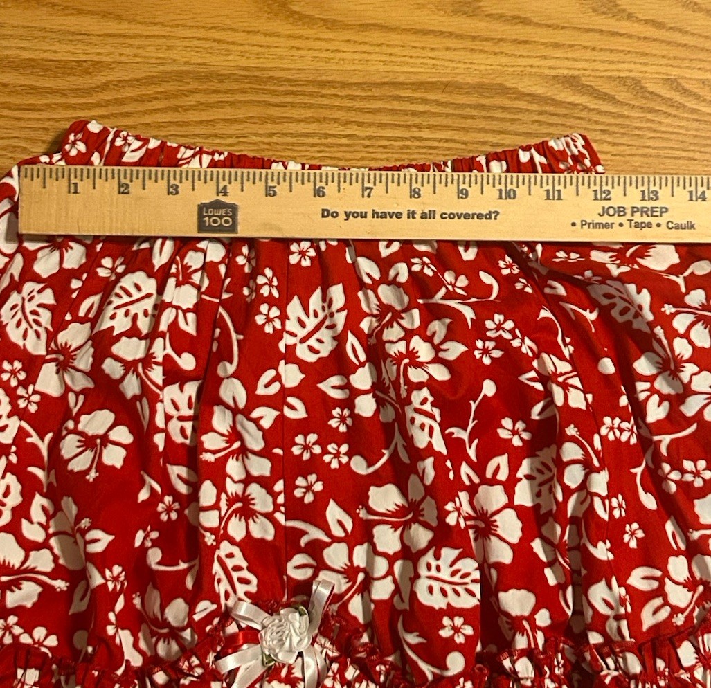 Vintage Handmade Red Floral Square Dance Dress S/M 4 Piece Western, Rockabilly