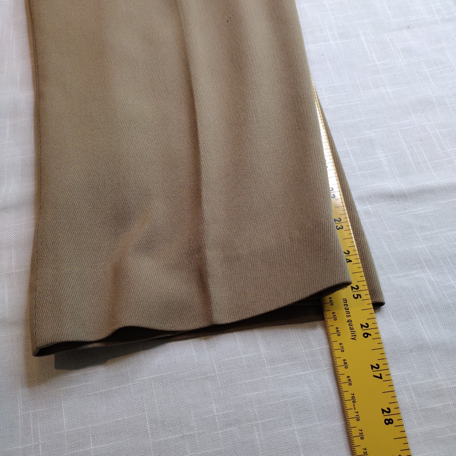 INC Womens 12 Silk Wool Blend Vintage Pleated Zip High Waist pants Trousers Tan
