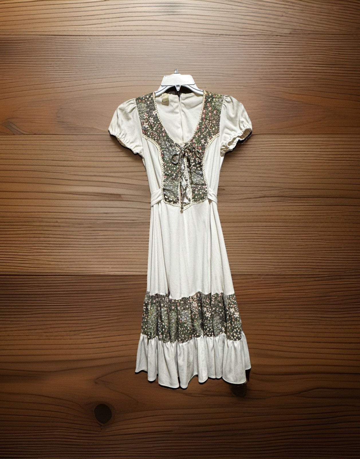 Country Western Dress Embroidered Hippie Boho Prairie Renaissance Vtg 1960’s
