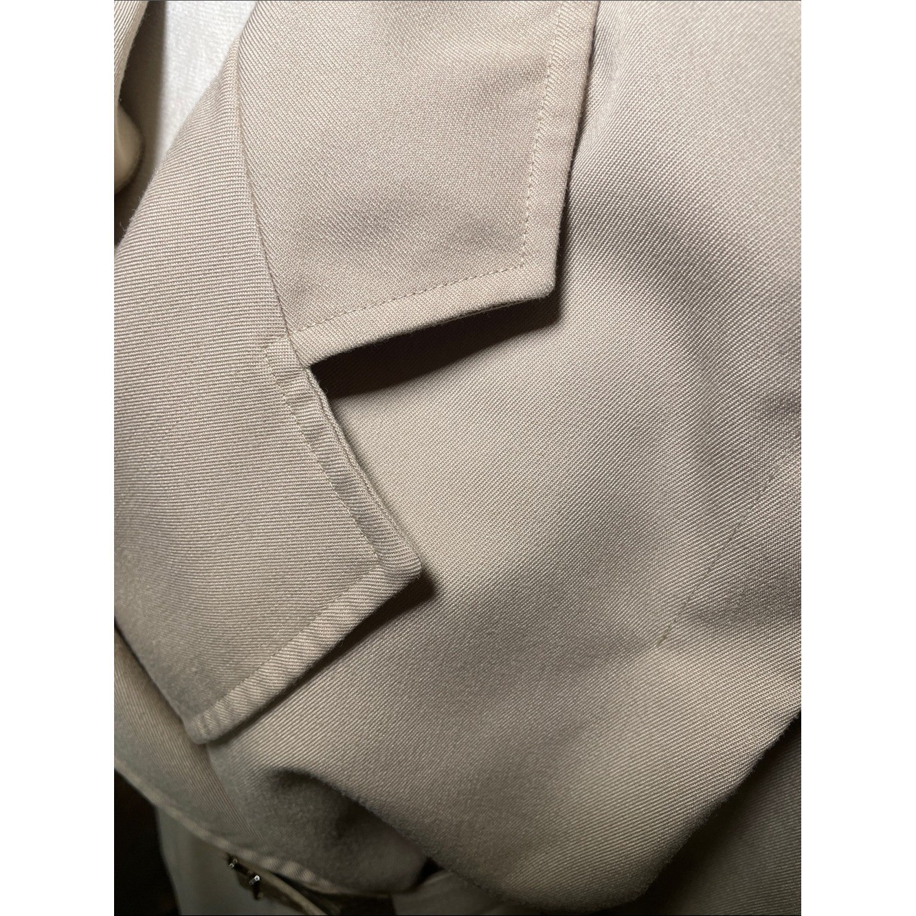 Vtg Pedestal Trench Wrap Dress ✨ Neutral 80s Secretary Office Siren Midi Size 8