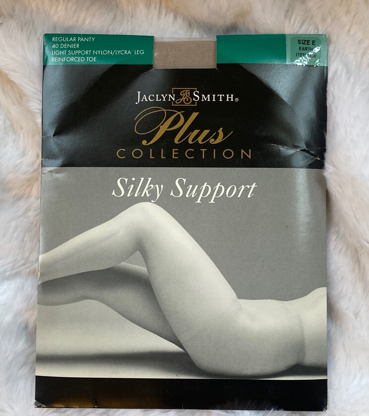 Jaclyn Smith Silky Support Plus Collection Pantyhose Sz E EARTH New Nip