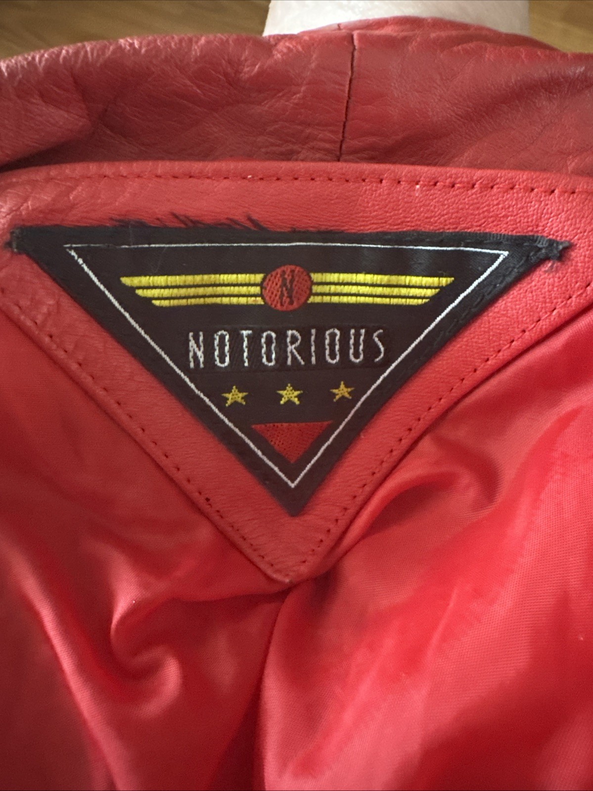 Vintage 1980’s Notorious Women’s Red Leather Cropped Jacket Size S