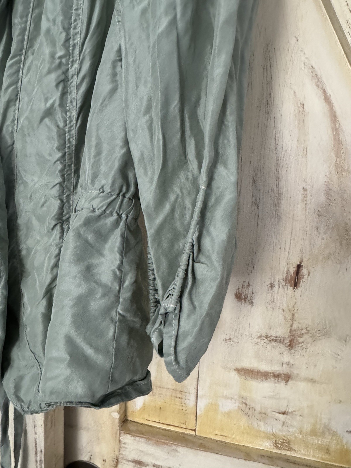 Armani Exchange Vintage Lightweight Peplum Blazer Sage Green 3/4 Sleeves M