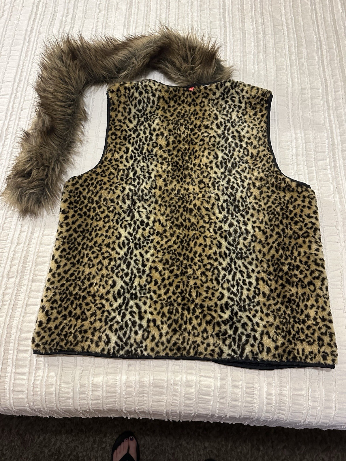 Y2K Leopard Faux Fur Vest Women’s M Animal Print Vintage #mobwife#coquette