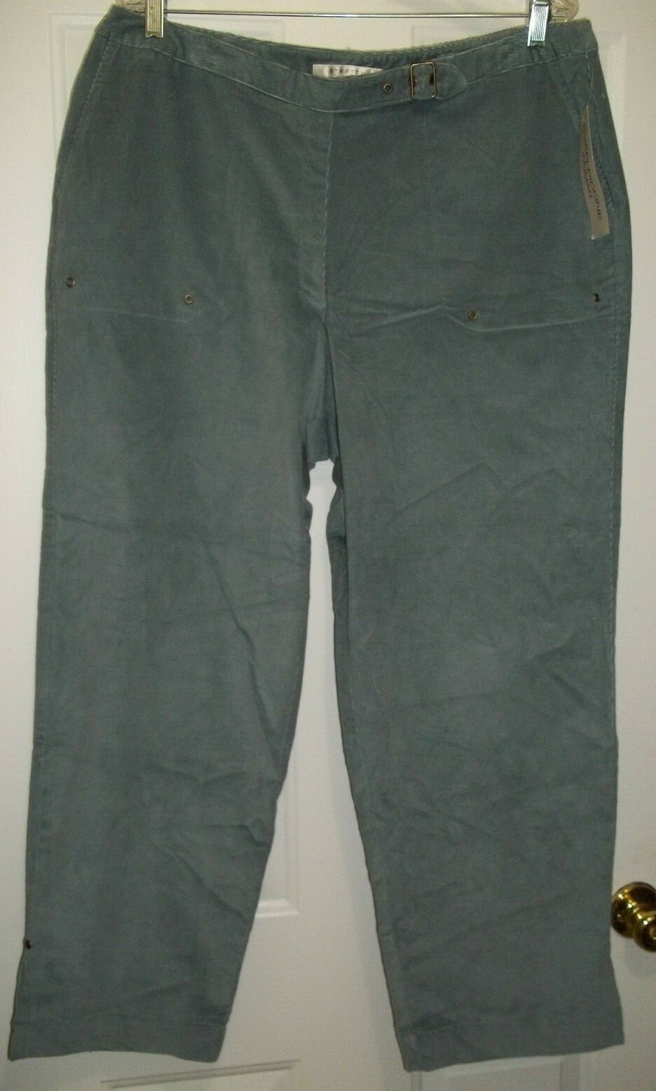 Evan Picone Womens Wide Leg Corduroy Pants Size 16W Blue High Waist Vintage NWT