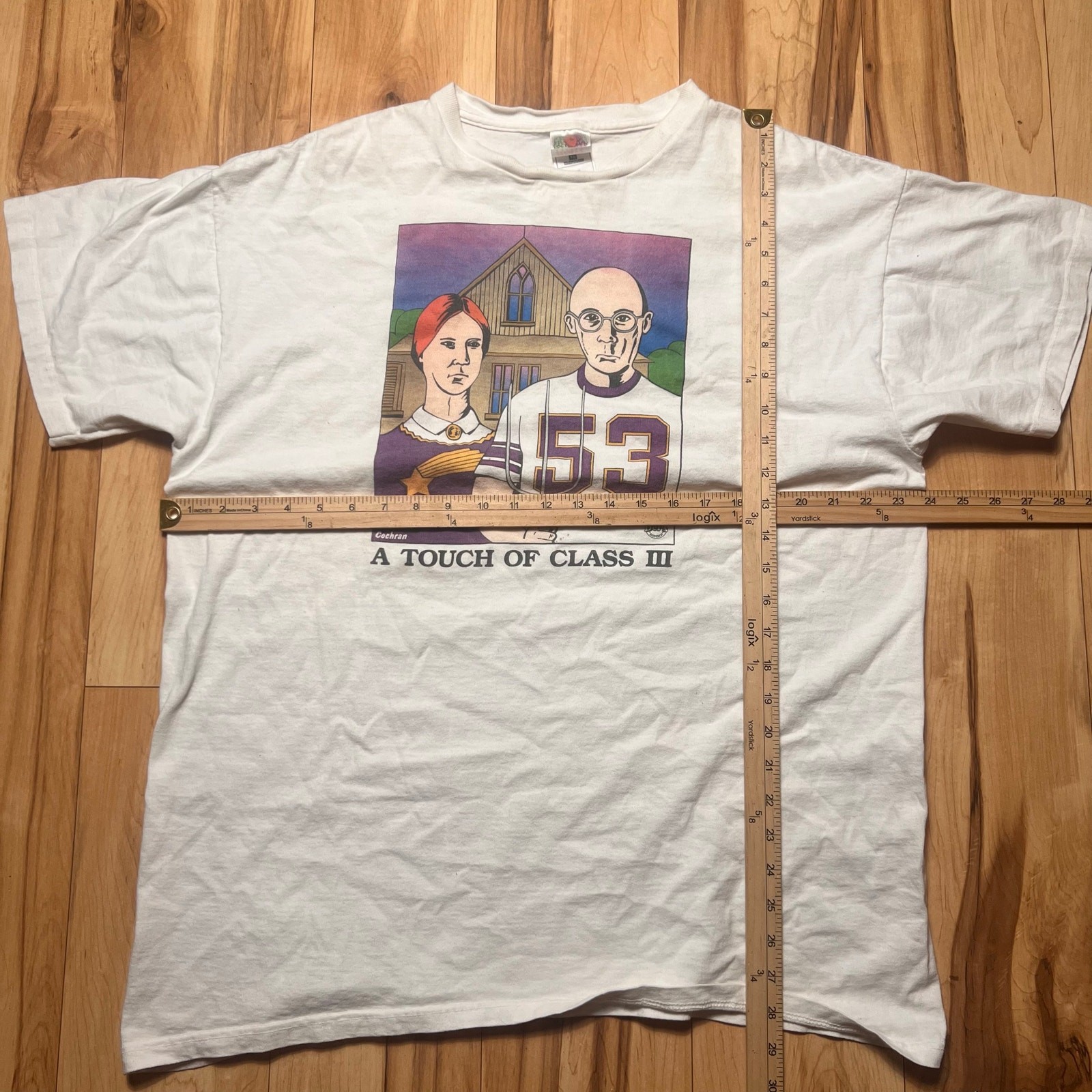 VINTAGE 90s American Gothic Graphic T-Shirt Size XL Retro Sports Style