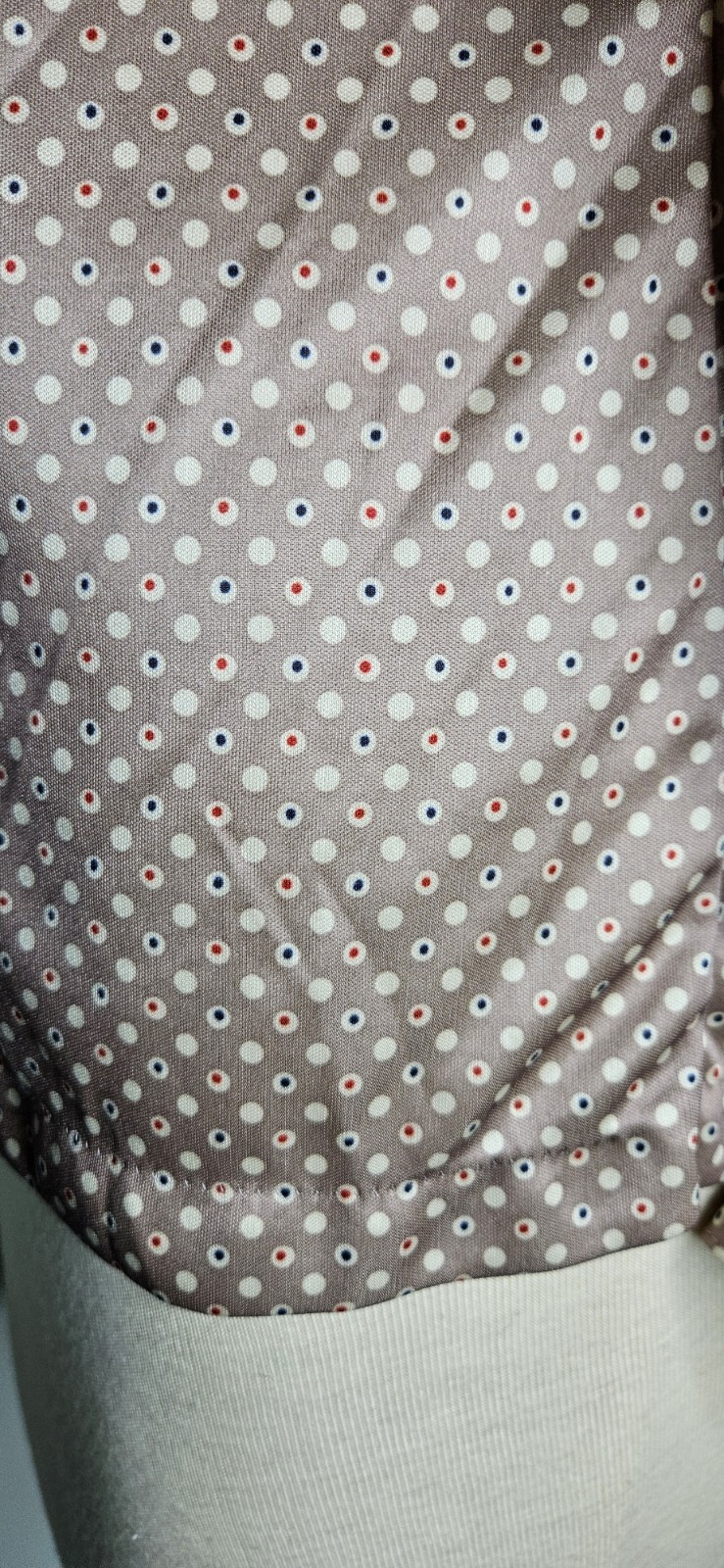 Vintage 1970s Higbee Co. Brown Polka Dotted Blouse In Red And Blue Size Large