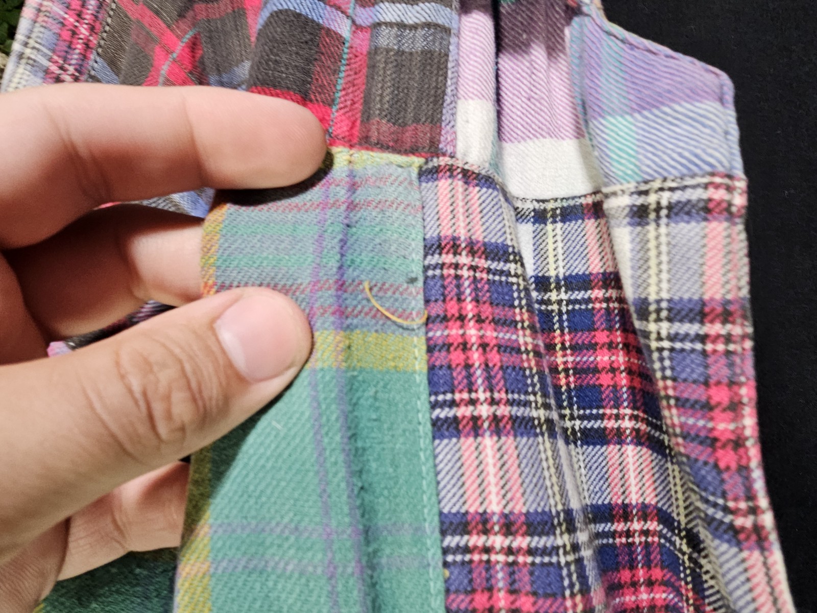 Vintage 80s Tangibles Patchwork Plaid Blazer Boho Preppy Sz M Jacket