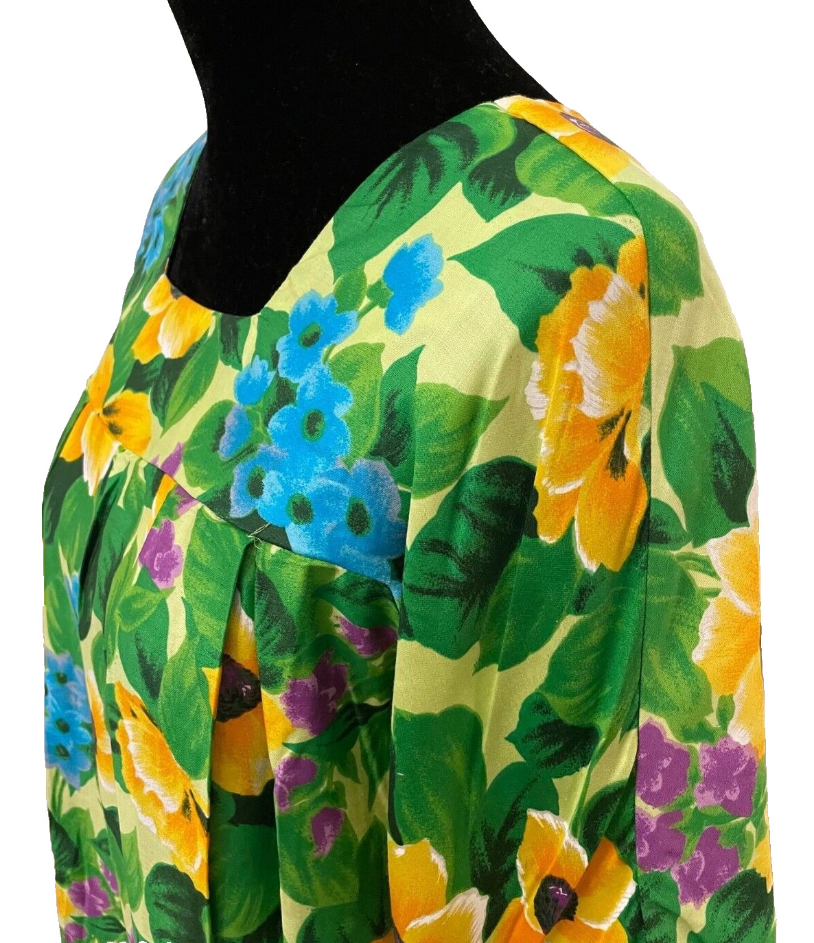 Vintage Sears Cottage Core Pleated House Dress Small Multicolor Floral Cotton