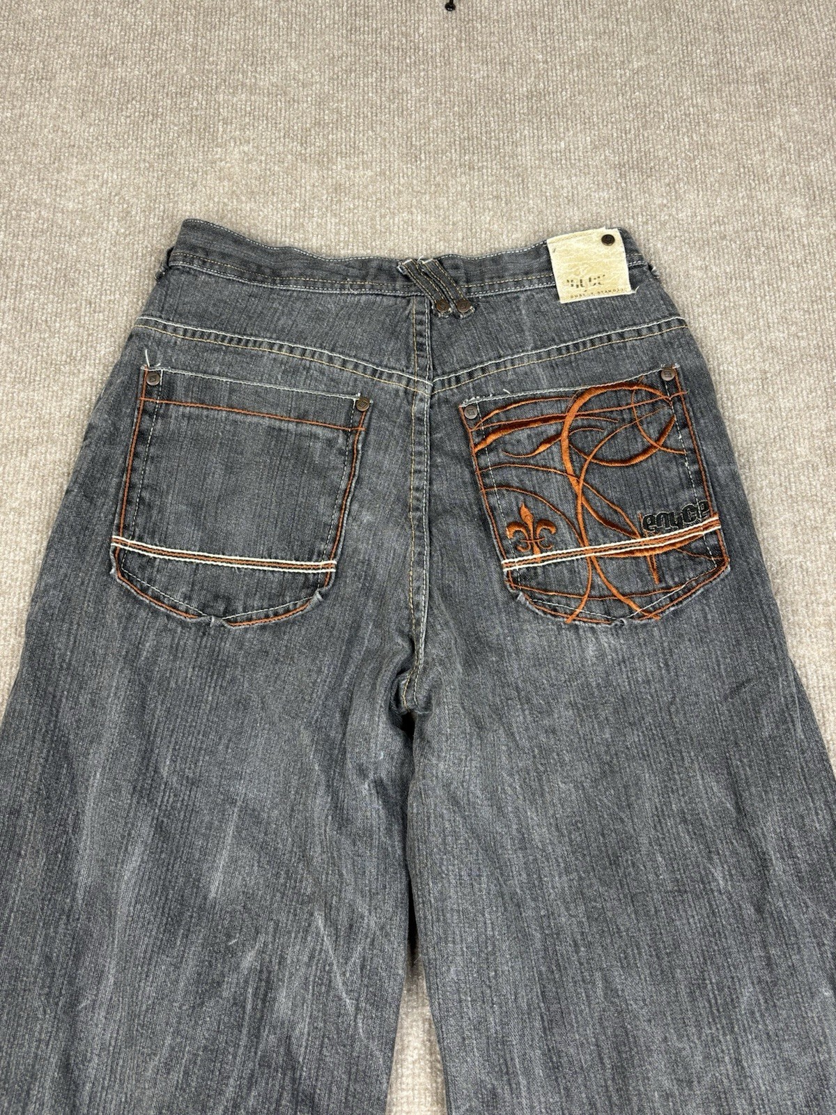 Vintage Y2K Enyce Jeans Womens Size 16 28×30 Embroidered Baggy 2000s