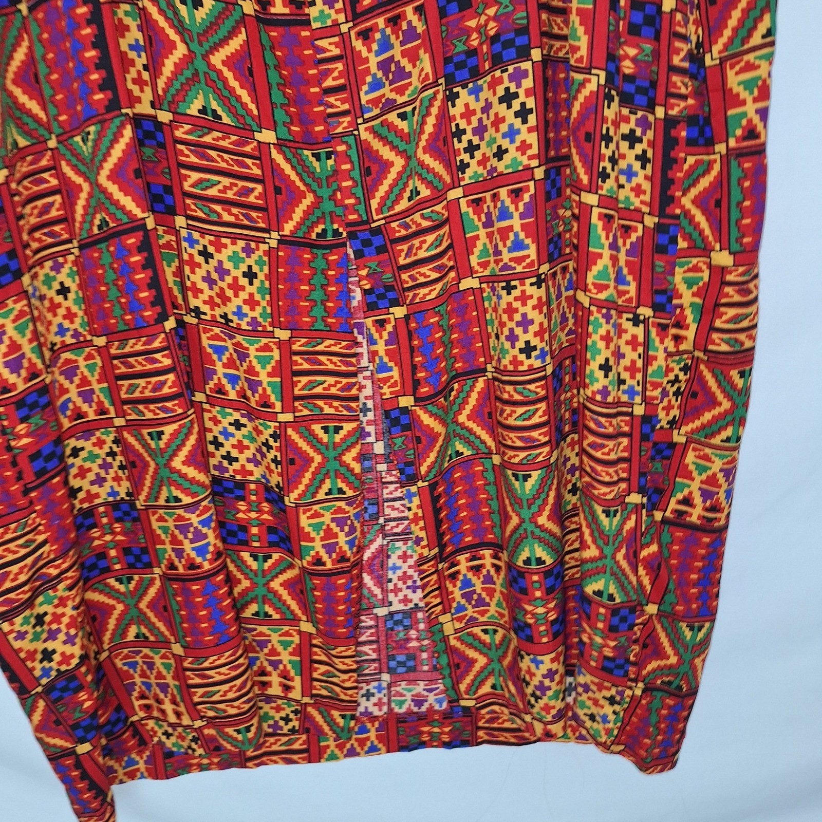 Vintage 90s Betsy Lauren Patchwork Tapestry Dress Back Bow Cutout Art Teacher 22