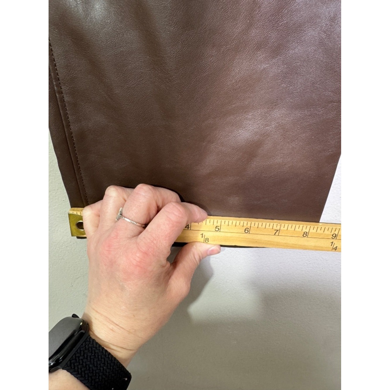 Old Navy Brown High Rise Boot-Cut Faux Leather Pants Sz 12 Tall Y2K Chic Fall