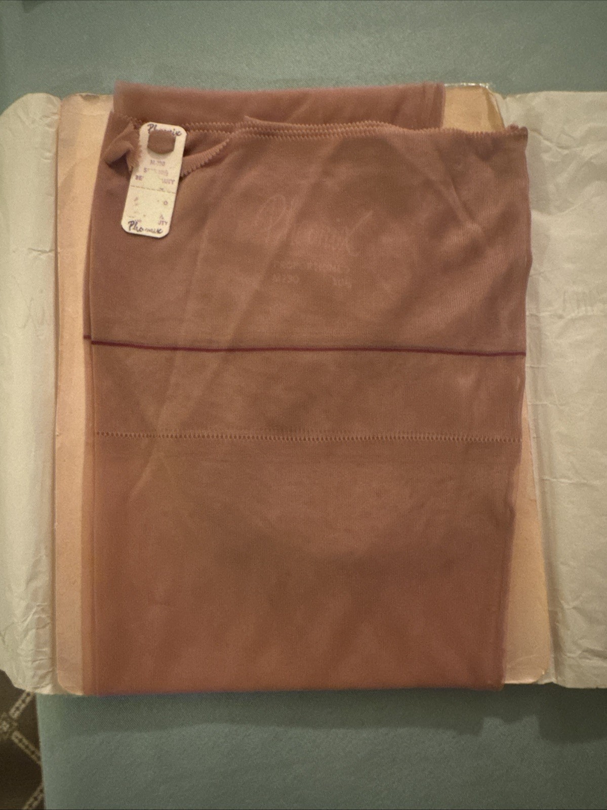Vintage Phoenix FF Seamed 100% Nylon Stockings Beige 10 1/2-M, New Old Stock
