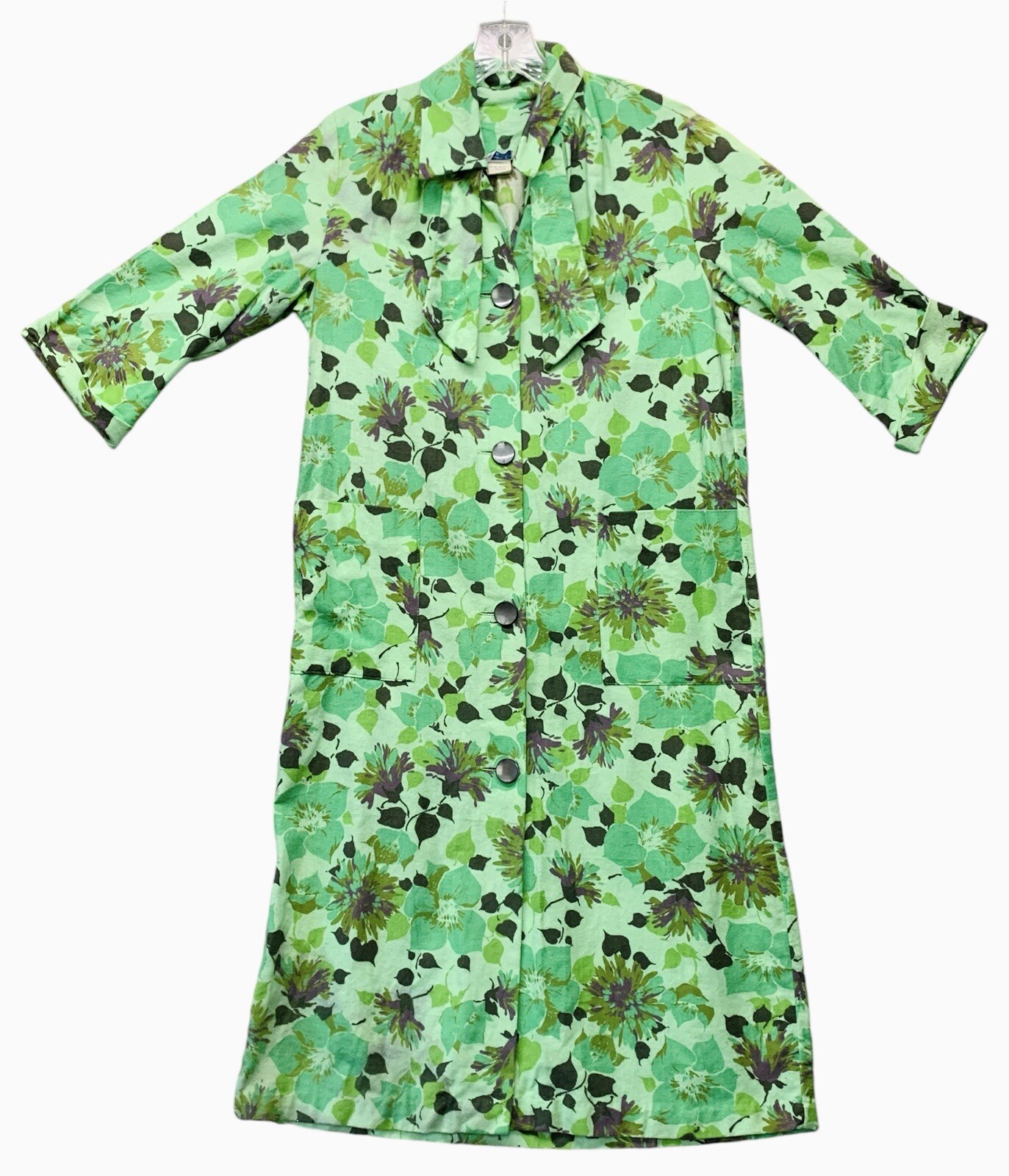 Vintage Sears Charmode House Dress Gown Soft Floral Robe Womens Size 12 -NEW