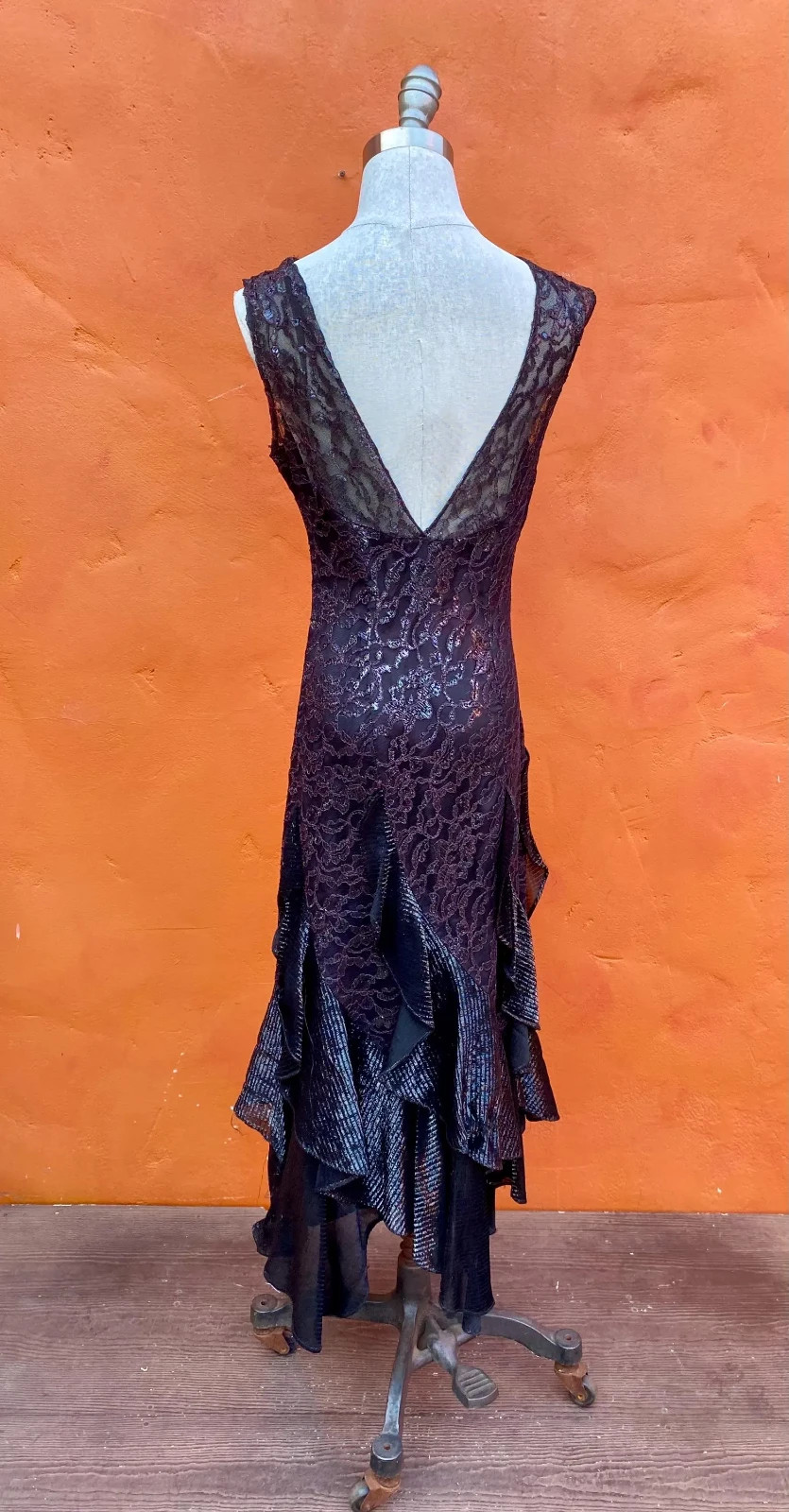 Vintage 1980s Prom Dress Pink Black hi low Strapless Evening Party Formal