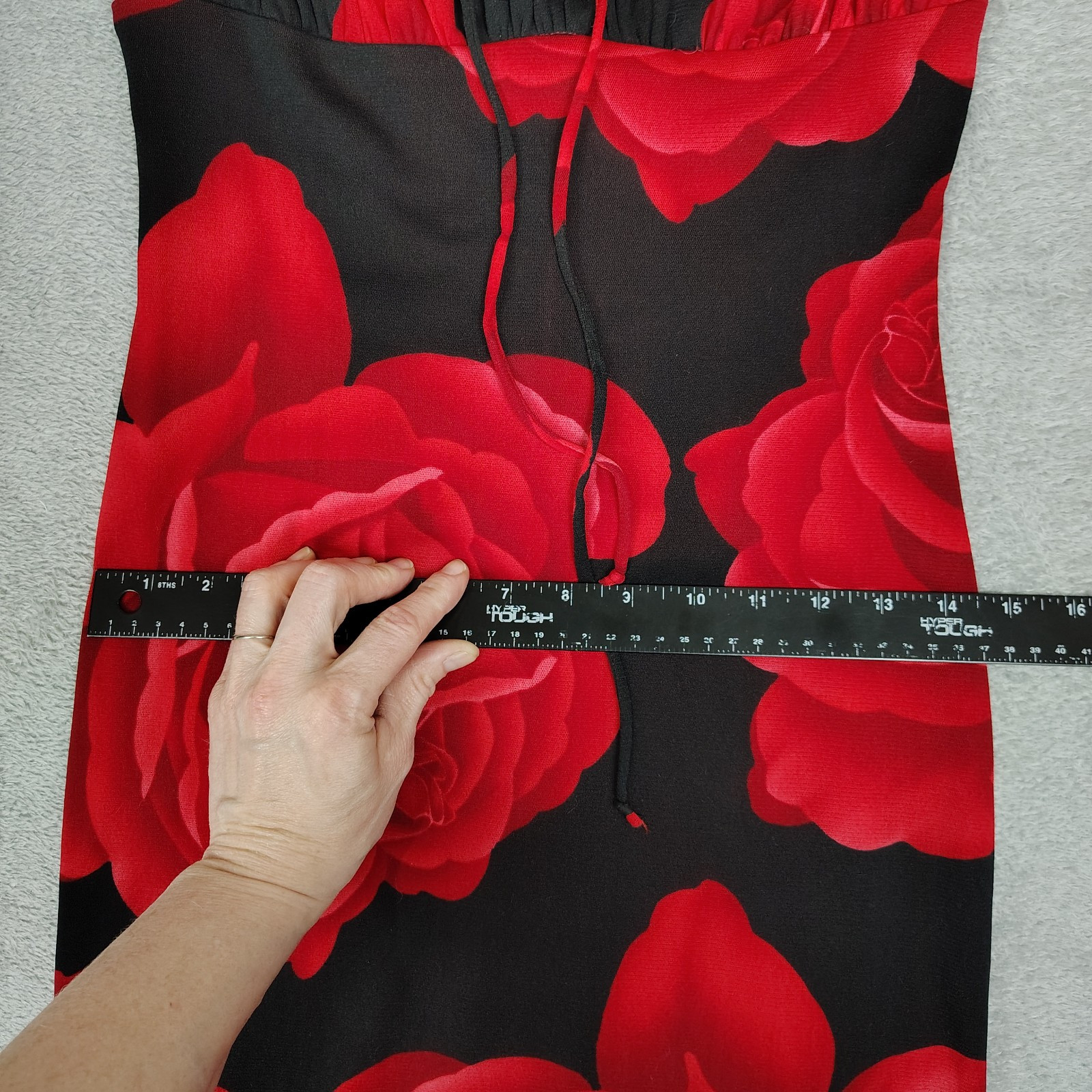 Vtg La Belle Slip Dress Mini Sz Small Y2K Babydoll Strappy Pinup USA Dark Floral