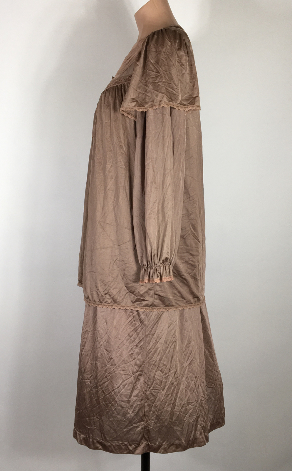 EXQUISITE VTG MISS ELAINE INTIME ERA CHIFFON Robe and Top Sz L ILGWU Union 2pc