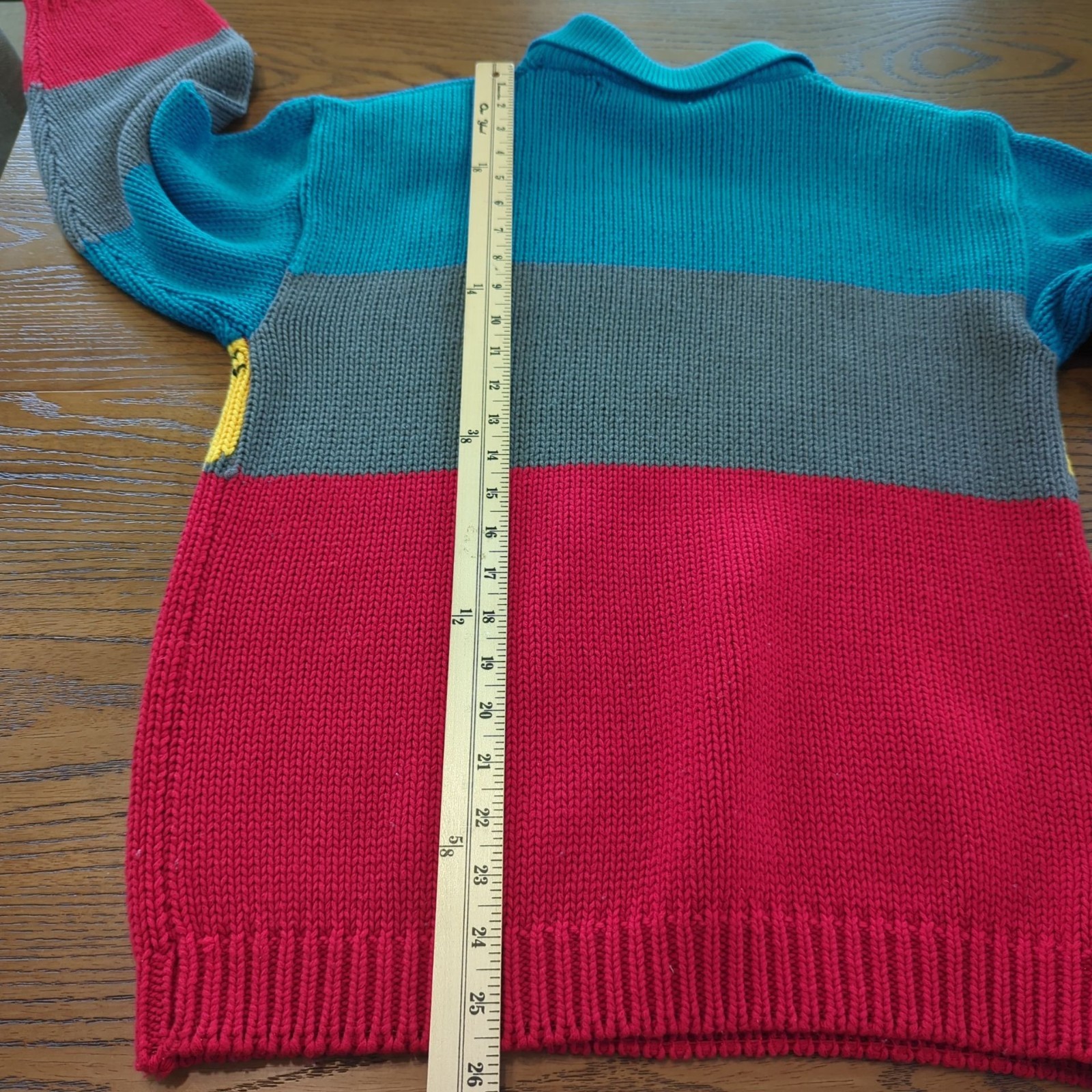 Vintage Gitano Knits Colorful Argyle Sweater size L Cheer Team with Collar 90’s
