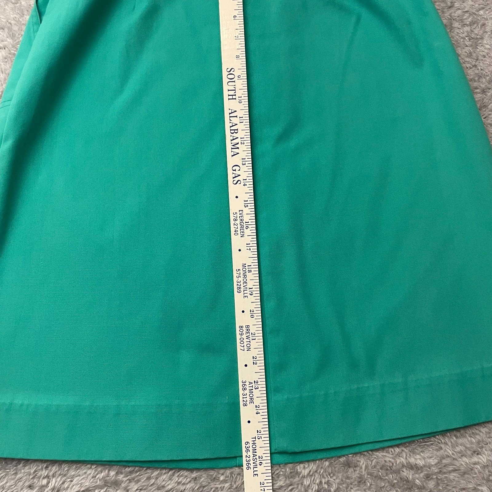 Koret Francisca Skirt Womens 10 Green A-Line Midi Vintage Pockets Elastic Waist