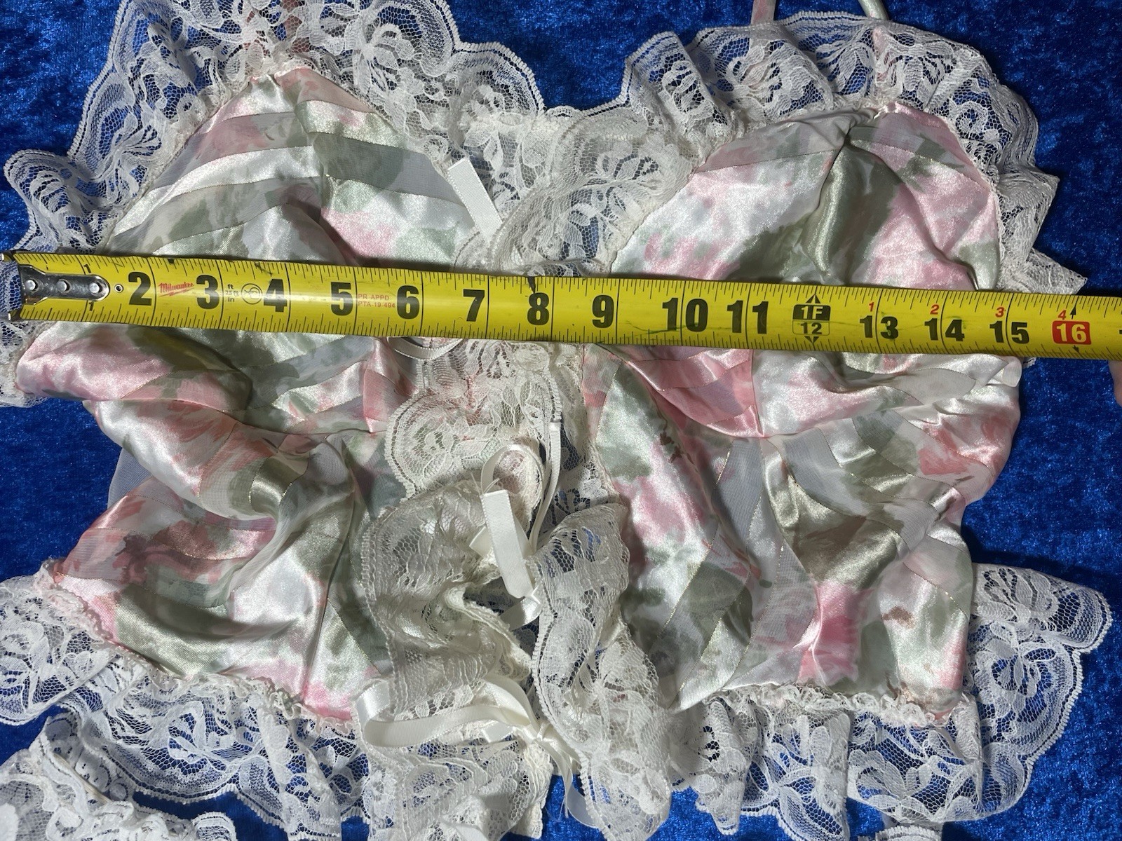 Vintage Jessica Intimates Lingerie Set Frilly Lace Camisole Panties Mesh Sissy