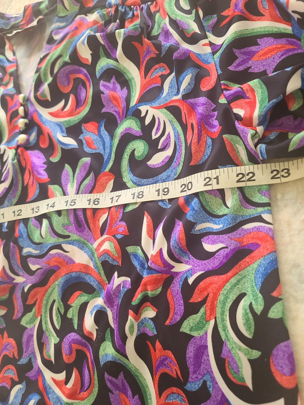 JoRo Vintage Retro 80s Women’s Paisley Short Sleeve Blouse Cottagecore XL